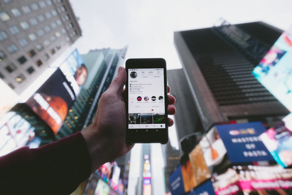 Social media content on a smartphone
