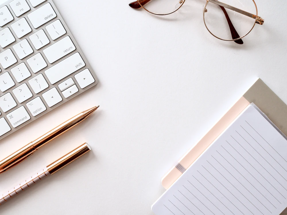 Clean workspace for planning a new business website