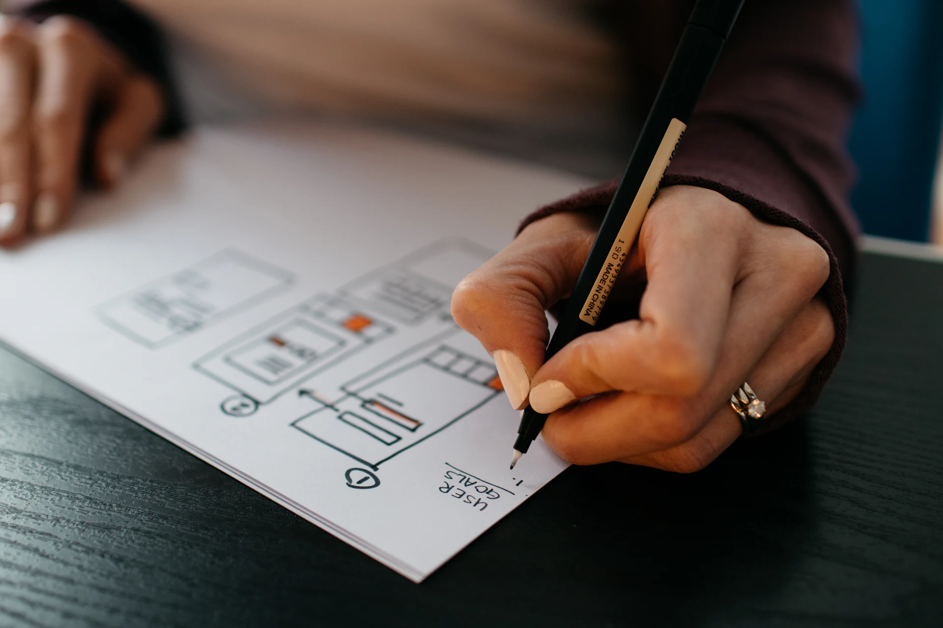 Website redesign services - designer sketching new page wireframes