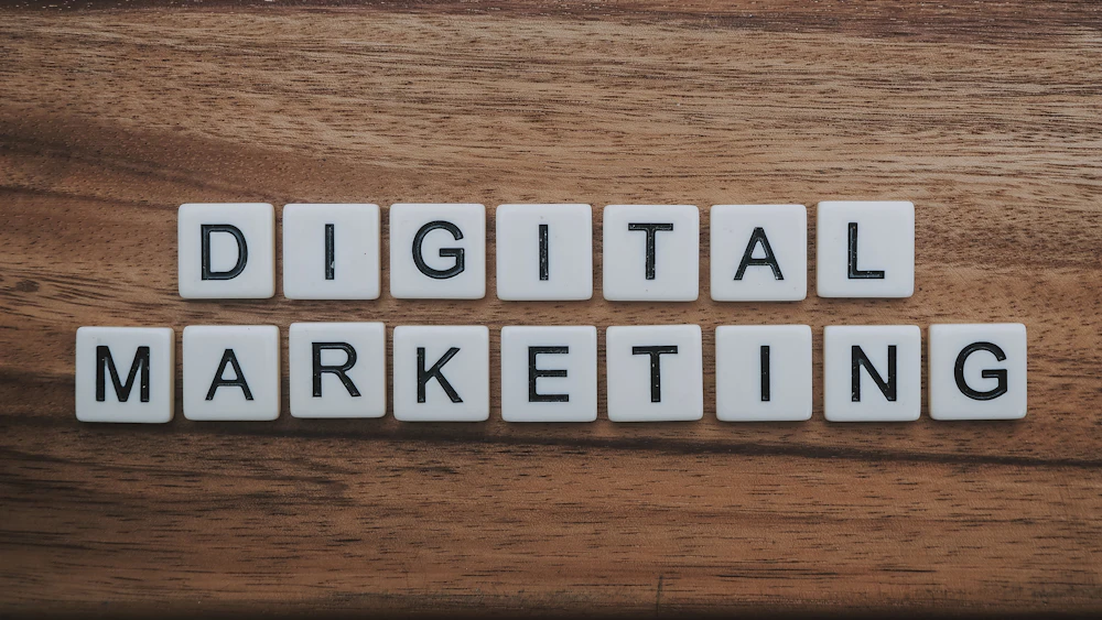 What are digital marketing services - letter tiles spelling digital marketing