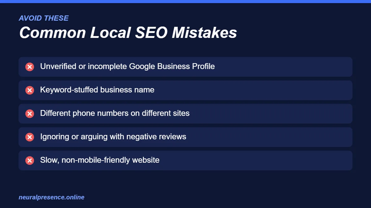 Common local SEO mistakes Kolkata businesses make